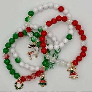 Price Firm- Christmas Charm Bracelets - Set of 4